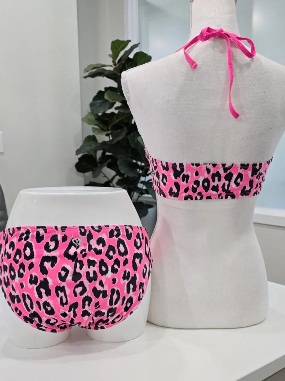 Justice ✦ Girls Pink Black Leopard Print Ruffle Bikini Set ✦ Coquette Girl Sz 20